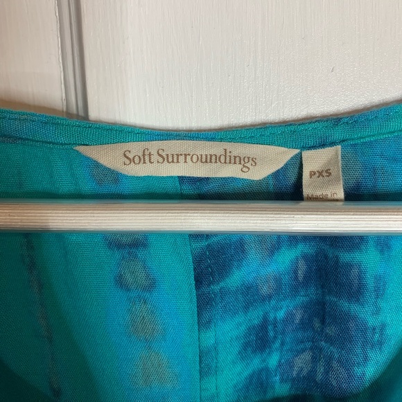 Soft Surroundings Found Paradise Dress Blue Tie Dye Sz XS Petite - Picture 3 of 6